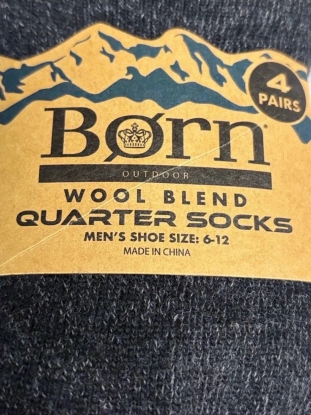 New Born Socks 4 Pair Men’s Wool Blend Quarter Socks Cushioned Casual Activewear